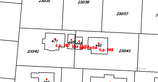 Vysoká nad Labem 42180066 na parcele st. 446 v KÚ Vysoká nad Labem, Katastrální mapa