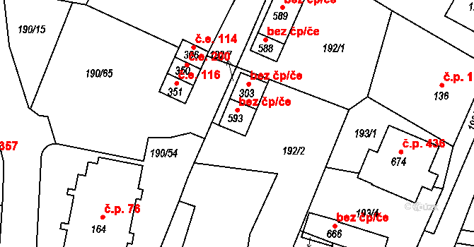 Dobronín 42909066 na parcele st. 593 v KÚ Dobronín, Katastrální mapa