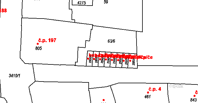 Klatovy 45206066 na parcele st. 2550/3 v KÚ Klatovy, Katastrální mapa