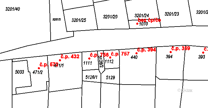 Boršice 383 na parcele st. 441 v KÚ Boršice u Buchlovic, Katastrální mapa