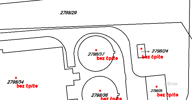 Mohelnice 48713066 na parcele st. 2798/37 v KÚ Mohelnice, Katastrální mapa