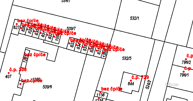 Libochovice 49569066 na parcele st. 837 v KÚ Libochovice, Katastrální mapa