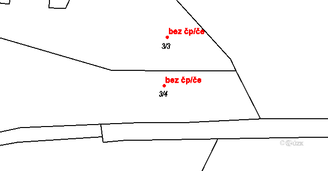 Sedlec-Prčice 50297066 na parcele st. 3/4 v KÚ Šanovice, Katastrální mapa