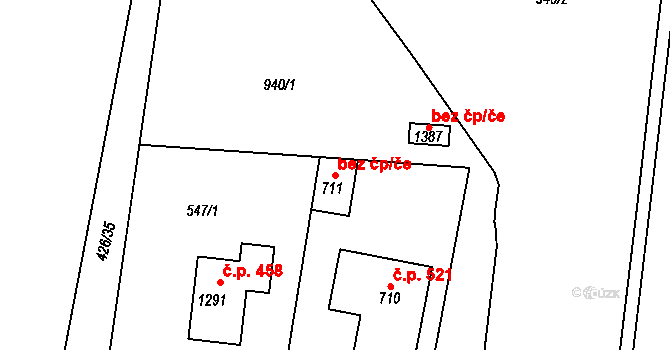 Líbeznice 50326066 na parcele st. 711 v KÚ Líbeznice, Katastrální mapa
