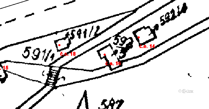 Nasavrky 16 na parcele st. 592/5 v KÚ Nasavrky, Katastrální mapa