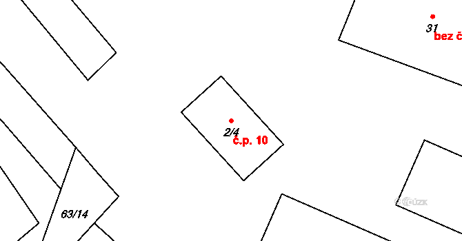 Litkovice 10, Žirovnice na parcele st. 2/4 v KÚ Litkovice, Katastrální mapa