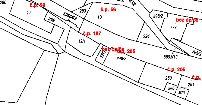 Kamenice 96214066 na parcele st. 12/3 v KÚ Kamenice u Jihlavy, Katastrální mapa