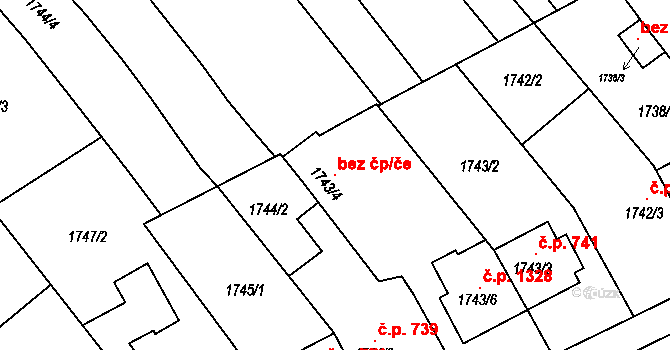 Rousínov 103308067 na parcele st. 1743/4 v KÚ Rousínov u Vyškova, Katastrální mapa