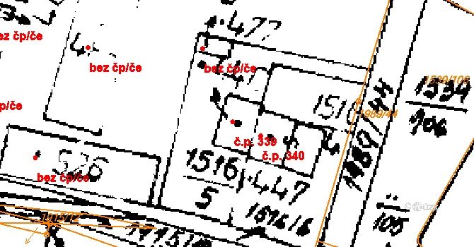 Přerov nad Labem 339 na parcele st. 446 v KÚ Přerov nad Labem, Katastrální mapa