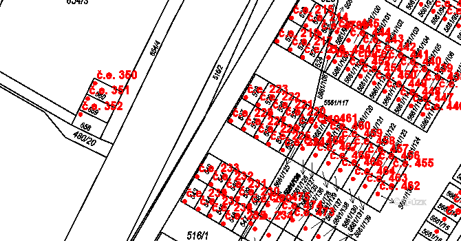 Pístov 228, Jihlava na parcele st. 537 v KÚ Pístov u Jihlavy, Katastrální mapa