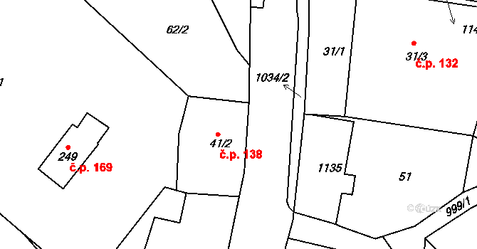 Petrovice 138, Jablonné v Podještědí na parcele st. 41/2 v KÚ Petrovice v Lužických horách, Katastrální mapa