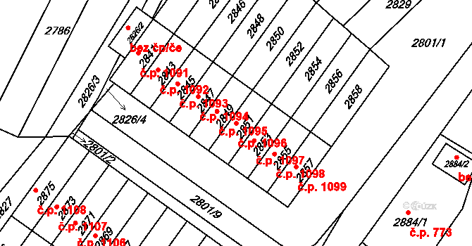 Rýmařov 1096 na parcele st. 2851 v KÚ Rýmařov, Katastrální mapa