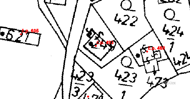 Kamenický Šenov 493 na parcele st. 249 v KÚ Kamenický Šenov, Katastrální mapa