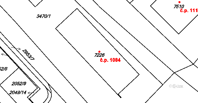 Chrudim II 1084, Chrudim na parcele st. 7226 v KÚ Chrudim, Katastrální mapa