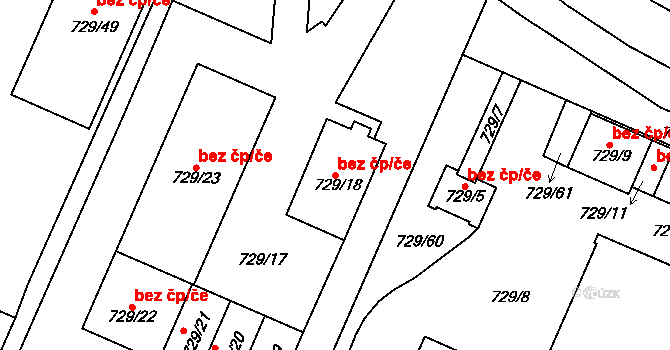 Teplice 39163067 na parcele st. 729/18 v KÚ Teplice-Řetenice, Katastrální mapa