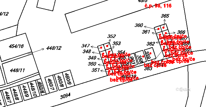 Čermná nad Orlicí 43502067 na parcele st. 348 v KÚ Malá Čermná nad Orlicí, Katastrální mapa