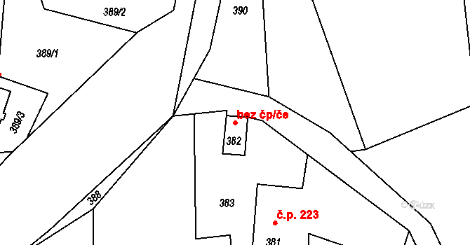 Stonařov 44526067 na parcele st. 382 v KÚ Stonařov, Katastrální mapa