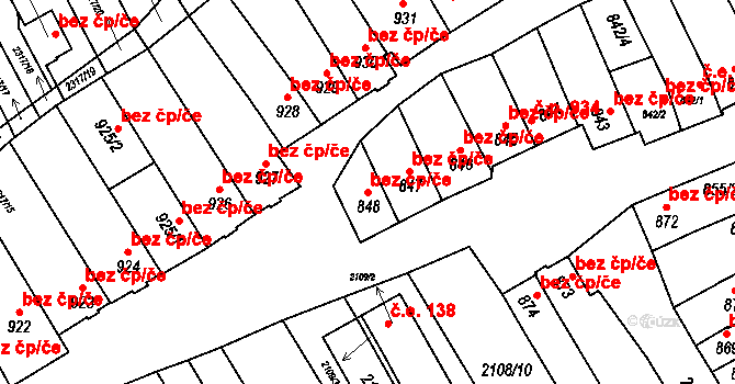 Dolní Bojanovice 44781067 na parcele st. 848 v KÚ Dolní Bojanovice, Katastrální mapa