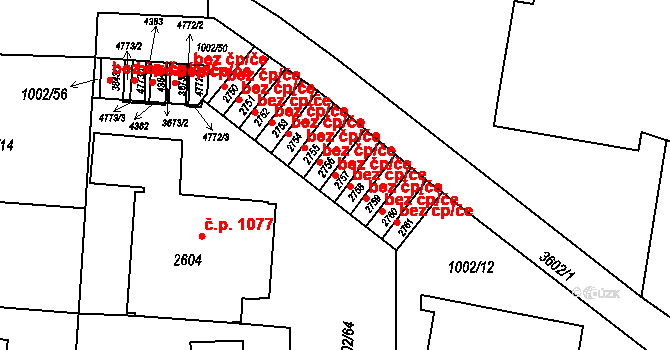 Rožnov pod Radhoštěm 45643067 na parcele st. 2757 v KÚ Rožnov pod Radhoštěm, Katastrální mapa