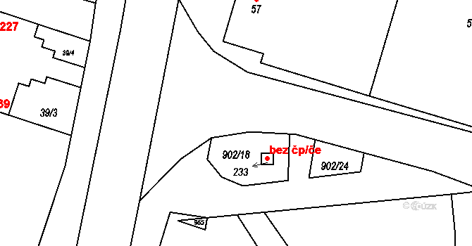 Sokoleč 46592067 na parcele st. 233 v KÚ Sokoleč, Katastrální mapa