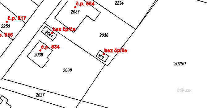 Hodkovice nad Mohelkou 49149067 na parcele st. 2035 v KÚ Hodkovice nad Mohelkou, Katastrální mapa