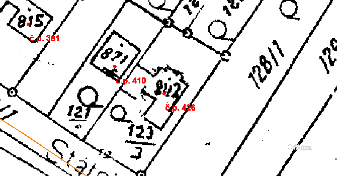 Luleč 426 na parcele st. 842 v KÚ Luleč, Katastrální mapa