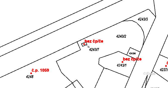 Teplice 93196067 na parcele st. 4243/7 v KÚ Teplice, Katastrální mapa