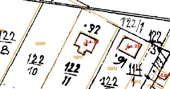 Svinná 24, Čachrov na parcele st. 92 v KÚ Svinná na Šumavě, Katastrální mapa
