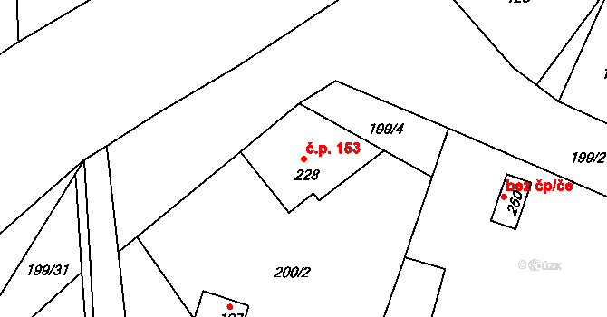 Hranice III-Velká 153, Hranice na parcele st. 228 v KÚ Velká u Hranic, Katastrální mapa