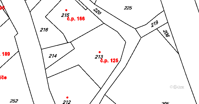 Janovice 125, Rýmařov na parcele st. 213 v KÚ Janušov, Katastrální mapa