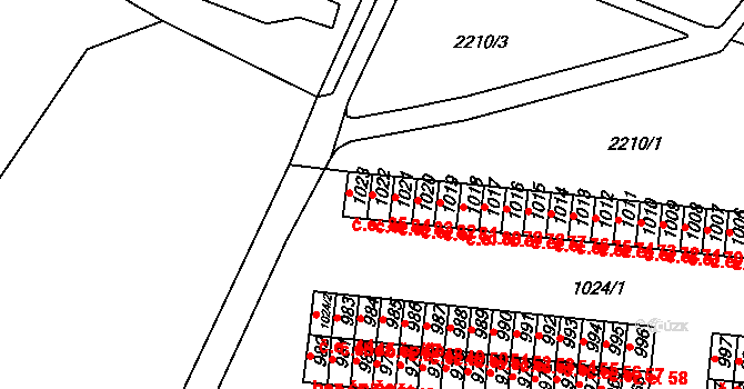 Klášterec nad Ohří 84 na parcele st. 1022 v KÚ Klášterec nad Ohří, Katastrální mapa