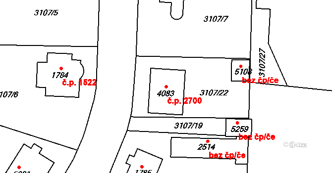 Dvůr Králové nad Labem 2700 na parcele st. 4083 v KÚ Dvůr Králové nad Labem, Katastrální mapa