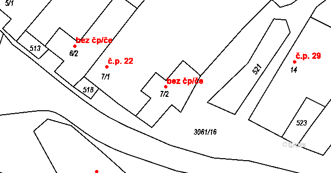 Dešov 40160068 na parcele st. 7/2 v KÚ Velký Dešov, Katastrální mapa