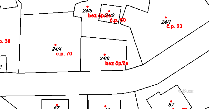 Víska 41294068 na parcele st. 24/6 v KÚ Víska u Chotěboře, Katastrální mapa