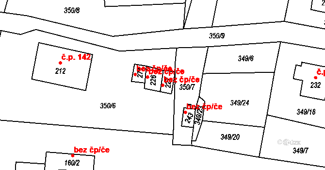 Oráčov 41404068 na parcele st. 227 v KÚ Oráčov, Katastrální mapa