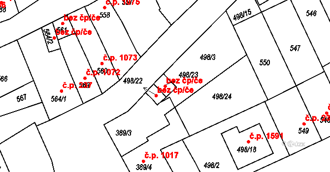 Holešov 43082068 na parcele st. 498/23 v KÚ Holešov, Katastrální mapa