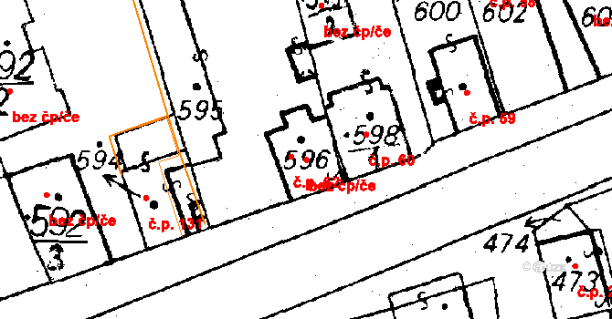 Volduchy 43470068 na parcele st. 595 v KÚ Volduchy, Katastrální mapa