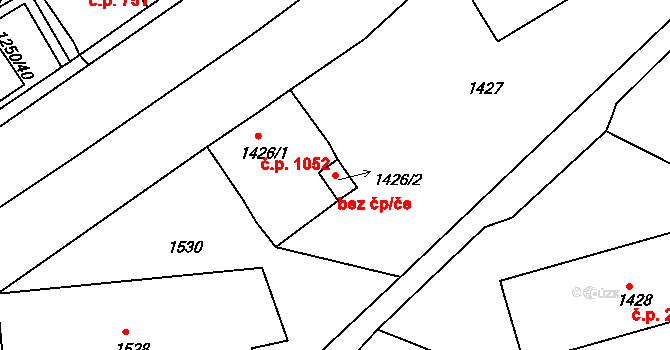 Děčín 47092068 na parcele st. 1426/2 v KÚ Děčín, Katastrální mapa