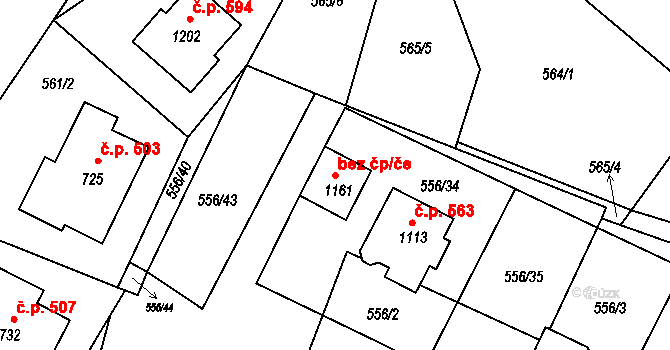 Kaznějov 49534068 na parcele st. 1161 v KÚ Kaznějov, Katastrální mapa