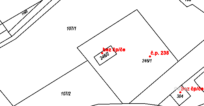 Krupá 51836068 na parcele st. 246/2 v KÚ Krupá, Katastrální mapa