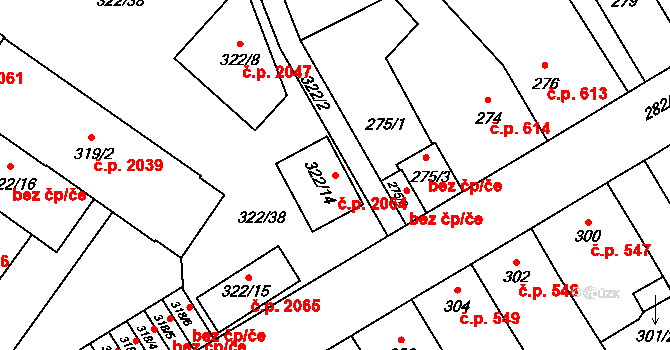 Zábřeh 2064 na parcele st. 322/14 v KÚ Zábřeh na Moravě, Katastrální mapa