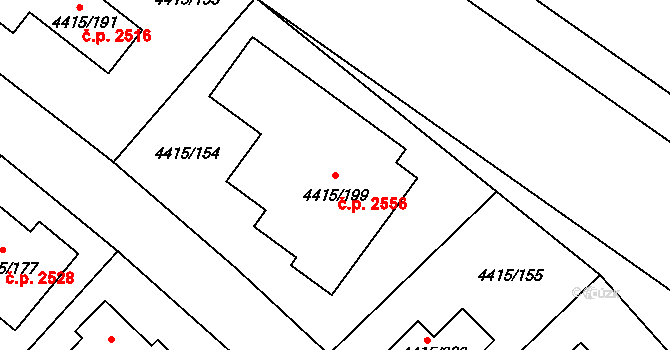 Boskovice 2556 na parcele st. 4415/199 v KÚ Boskovice, Katastrální mapa