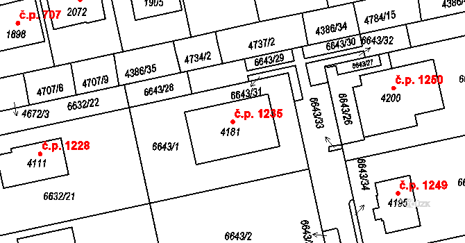 Horní Předměstí 1235, Polička na parcele st. 4181 v KÚ Polička, Katastrální mapa