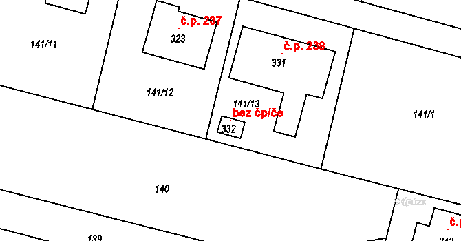 Mysločovice 103406069 na parcele st. 332 v KÚ Mysločovice, Katastrální mapa