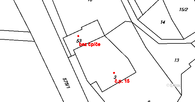 Chvalčovice 15, Bílá na parcele st. 3 v KÚ Chvalčovice, Katastrální mapa