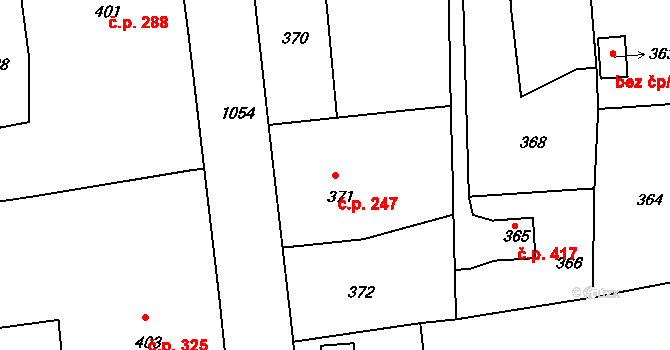 Liberec VII-Horní Růžodol 247, Liberec na parcele st. 371 v KÚ Horní Růžodol, Katastrální mapa