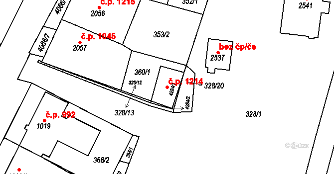 Kyjov 1214 na parcele st. 4284/1 v KÚ Kyjov, Katastrální mapa