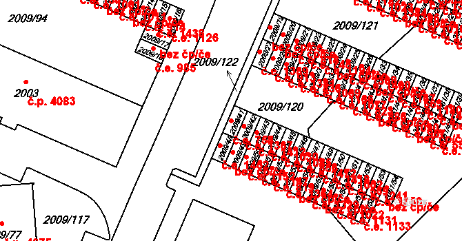 Chomutov 754 na parcele st. 2009/41 v KÚ Chomutov I, Katastrální mapa
