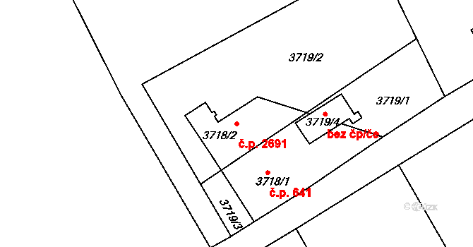 Varnsdorf 2691 na parcele st. 3718/2 v KÚ Varnsdorf, Katastrální mapa