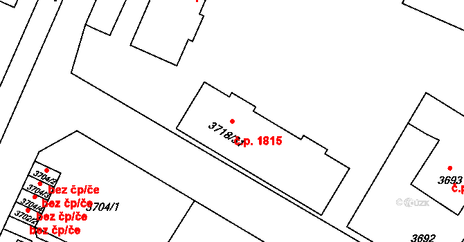 Předměstí 1815, Litoměřice na parcele st. 3718/31 v KÚ Litoměřice, Katastrální mapa